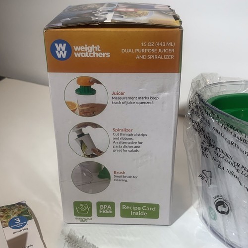 Neu WW Weight Watchers Mehrzweck-Entsafter und Spiralisierer 15 Unzen mit kleiner Bürste - Bild 4 von 12
