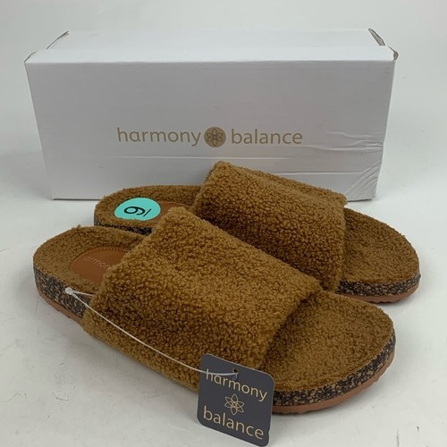 Sandali Harmony Balance Marino Pantofole Marrone Slider Tessile Vegano Sherpa 9 Nuovi con etichette - Foto 1 di 12