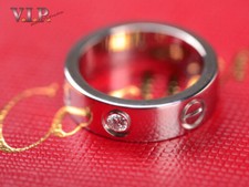 CARTIER LOVE RING 950 PLATINUM++DIAMOND PLATINUM & DIAMOND BAGUE ANELLO SORTIJA 49