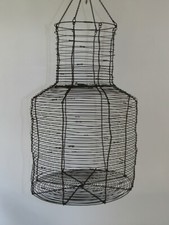 08H8 Raro Antica Grande Nuova Rete Da Pesca Acciaio Set Verso 1930/1940