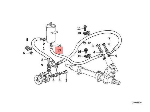 NEU BMW E34 ESTATE SALOON HYDRO LENKÖL RÜCKLAUFLEITUNG 32411141649 