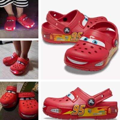 Lightning McQueen Crocs Clogs Kinder Unisex Lightning McQueen Light Up Crocs Clogs