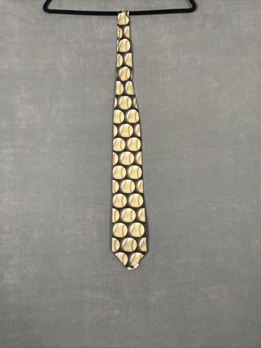 Baseball Pure Silk Base Ball Neck Tie - Ralph Marlin 2000 Vintage