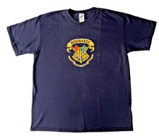 Camiseta Top RARA Harry Potter HOGWARTS Azul Marino Para Hombres XL Warner Brothers DE COLECCIÓN 2000