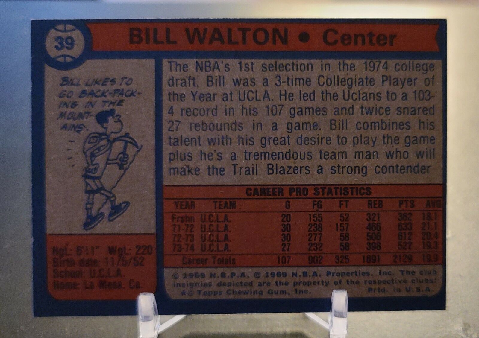 1974-75 Topps - #39 Bill Walton (RC) for sale online | eBay
