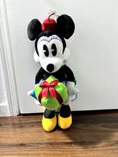 Disney Christmas Minnie Mouse Plush 23" Standing Holiday Greeter Door Singing