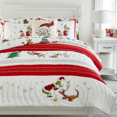 NEW Pottery Barn Teen Seuss The Grinch Holiday Twin Quilt