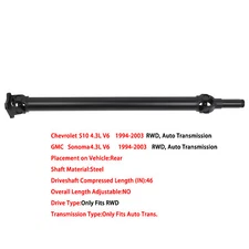 Driveshaft Rear Fits 2001-2003 Chevrolet Silverado 1500 1995-2001 Chevrolet S10