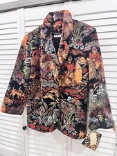 Vintage Donnybrook -usa-1950s Animals Print Faux Fur Unisex Jacket Coat - Size M