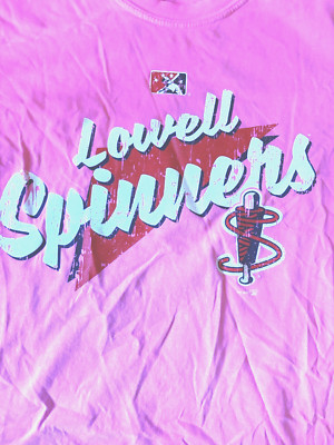 Neon Pink Lowell Spinners Women's Baseball t-shirt 100% cotton (006)