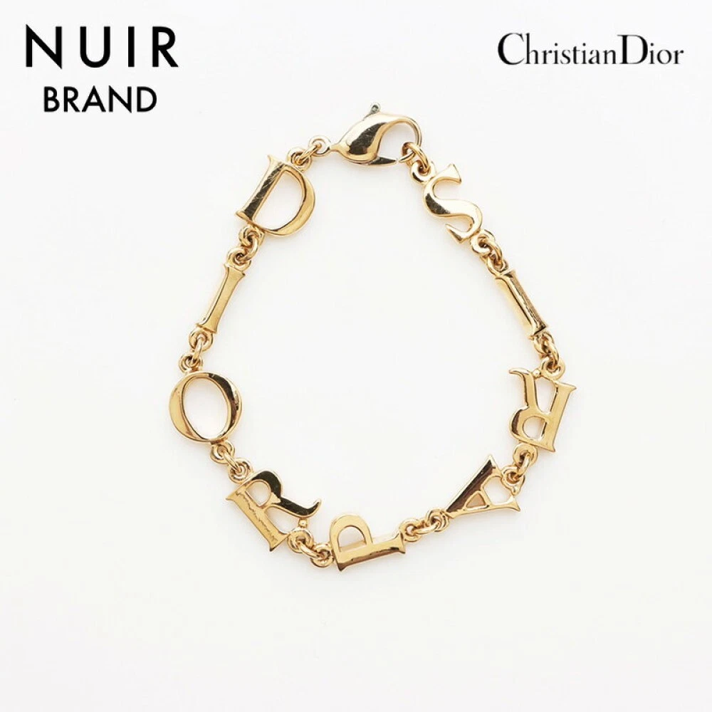 Bracelet Christian Dior Logo Ton Or Accessoire Vintage Bijoux Femme