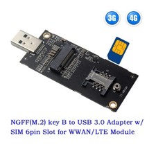 NGFF M.2 key B to USB 3.0 Adapter with SIM 6pin Slot for 3G 4G WWAN/LTE Module