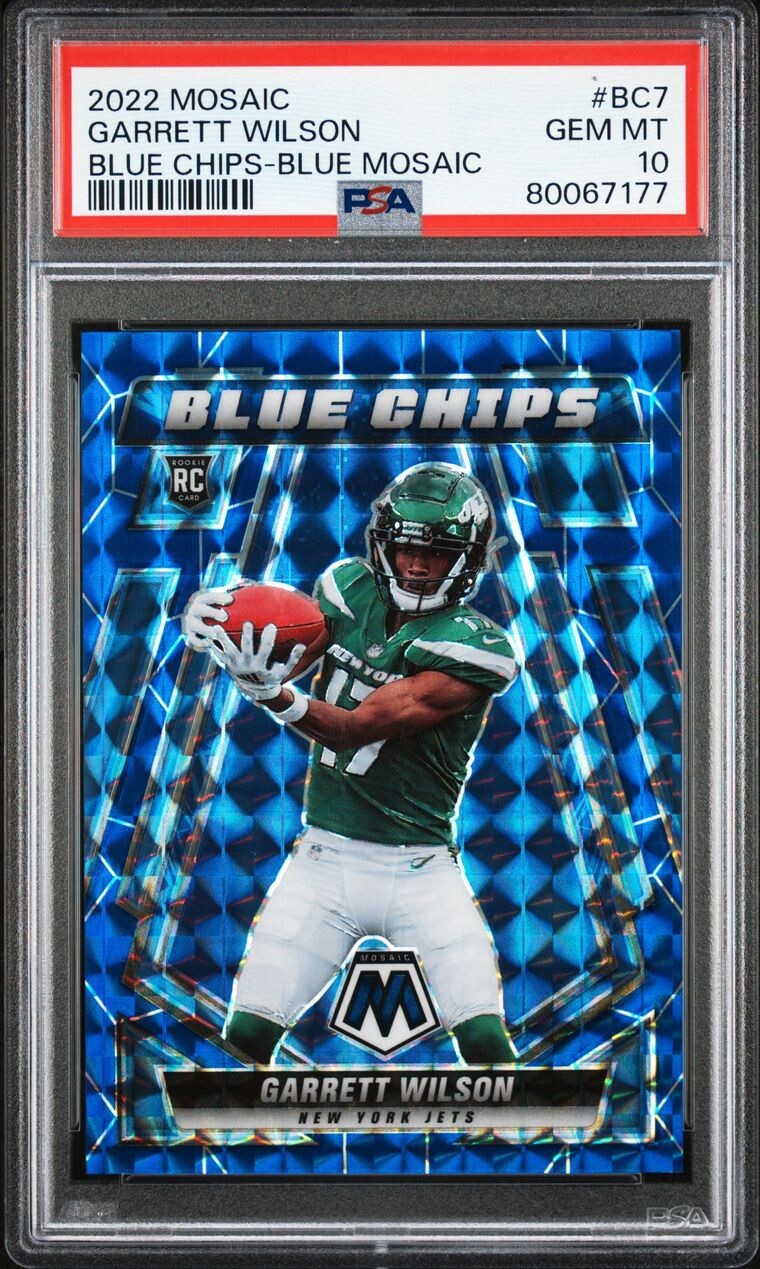 Garrett Wilson Panini Mosaic Blue Chips #BC7 Blue Mosaic