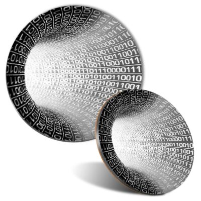 Maus Matte & Untersetzer Set - BW - Binary Code Computer Geek #41640