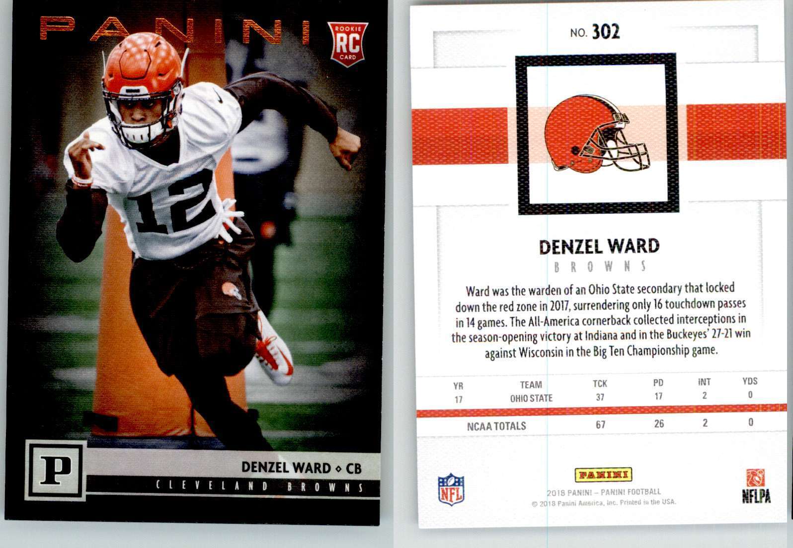 Denzel Ward Panini #302 Bronze