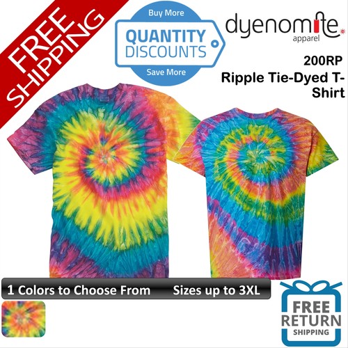 đ„ Dyenomite Men Ripple Tie-dyed T-shirt Short Sleeve Cotton Up To 3XL 200rp