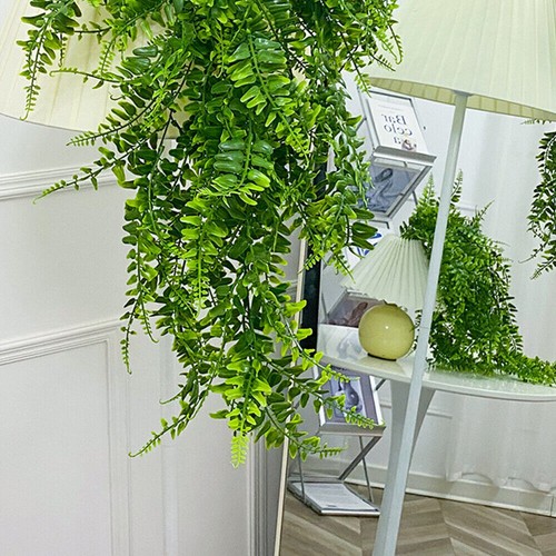 2Pcs Artificial Hanging Ferns Plants Vine Fake Ivy Boston Fern Hanging Plant NEW - Picture 9 of 11