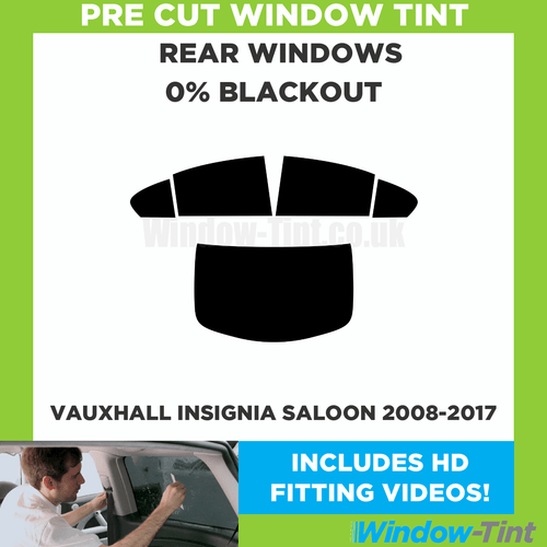 For Vauxhall Insignia 4-Door Saloon 2008-17 Pre Cut Window Tint 0% Blackout Film - Picture 1 of 10