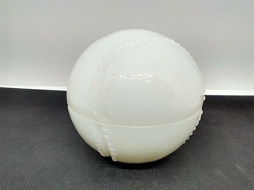 Anchor Hocking White Milk Glass Baseball Covered Dish HON