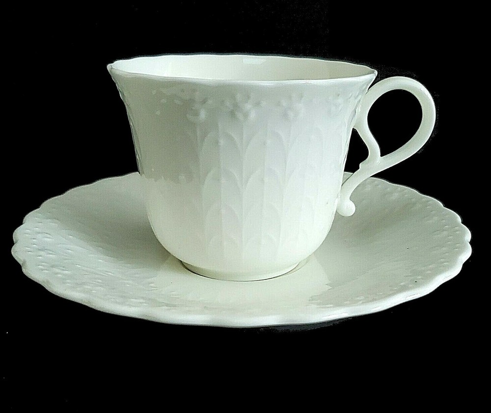 WHITE SILK~by MIKASA~CUP & SAUCER SET~New & Unused