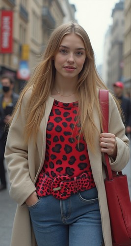 Mujer Leopardo Cinturón Moda Alto Riñonera Elástico Rojo Negro Animlar Print M L - Imagen 14 de 24