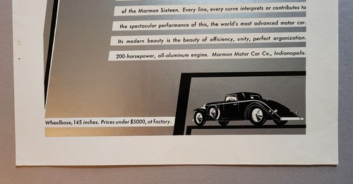 Original Vintage July 1931 Marmon Sixteen Car Ad w/ Unique Silver Finish - Picture 3 of 7