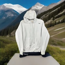 Diesel Surveillance Hoodie Men's S White Sweatshirt Pullover Metal Pin Logo Rare