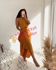 ZARA NEW WOMAN LONG LIMITED EDITION HALTER DRESS YELLOW XS-L REF: 2538/770