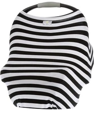 Itzy Ritzy Mom Boss 4in1 Nursing Cover - Black/White Stripe Car Seat Cover