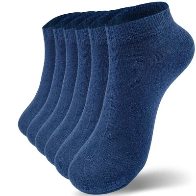 VINTAG Men Women Athletic Ankle Sport Cotton Gym Unisex Trainers Socks Navy size 4-10