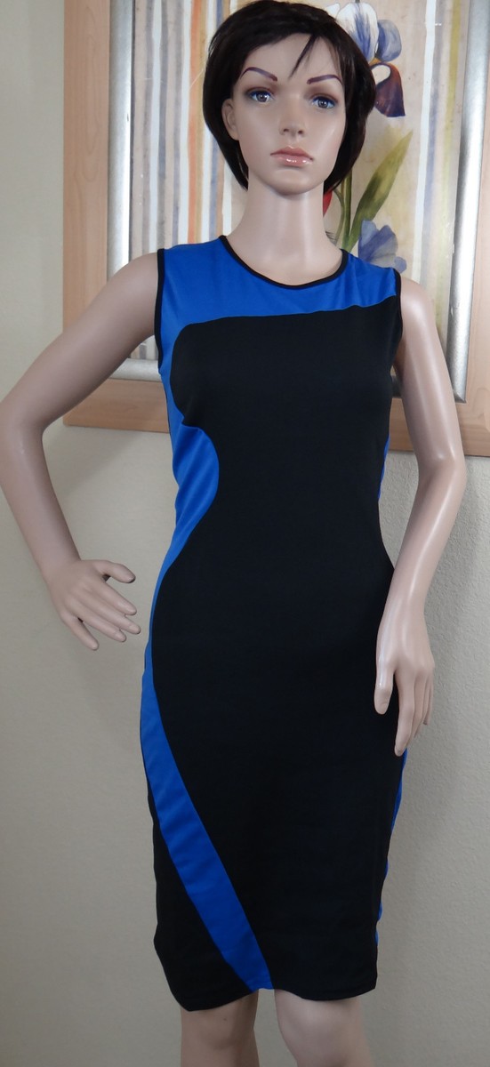 color dress blue black Exploring The Controversy of The %0D%0ADelicate%20sewing%20and%20hemming%20by%20durable%20needle%20lockstitch%20machine NWT STYLE black w blue