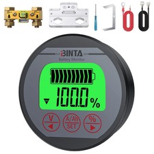 BINTA Shunt Battery Monitor 8-120V 0-150A Voltmeter Ammeter, Voltage Current ...