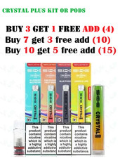 SKE CRYSTAL PLUS Rechargeable Device Full Kit OR Crystal Plus Pod Clearance Sale