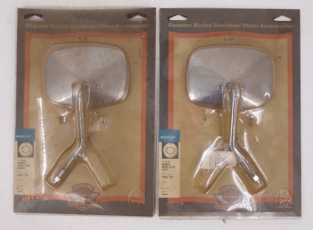 NEW Harley-Davidson Short Stem Chrome Mirrors Pair 91864-90T 91866