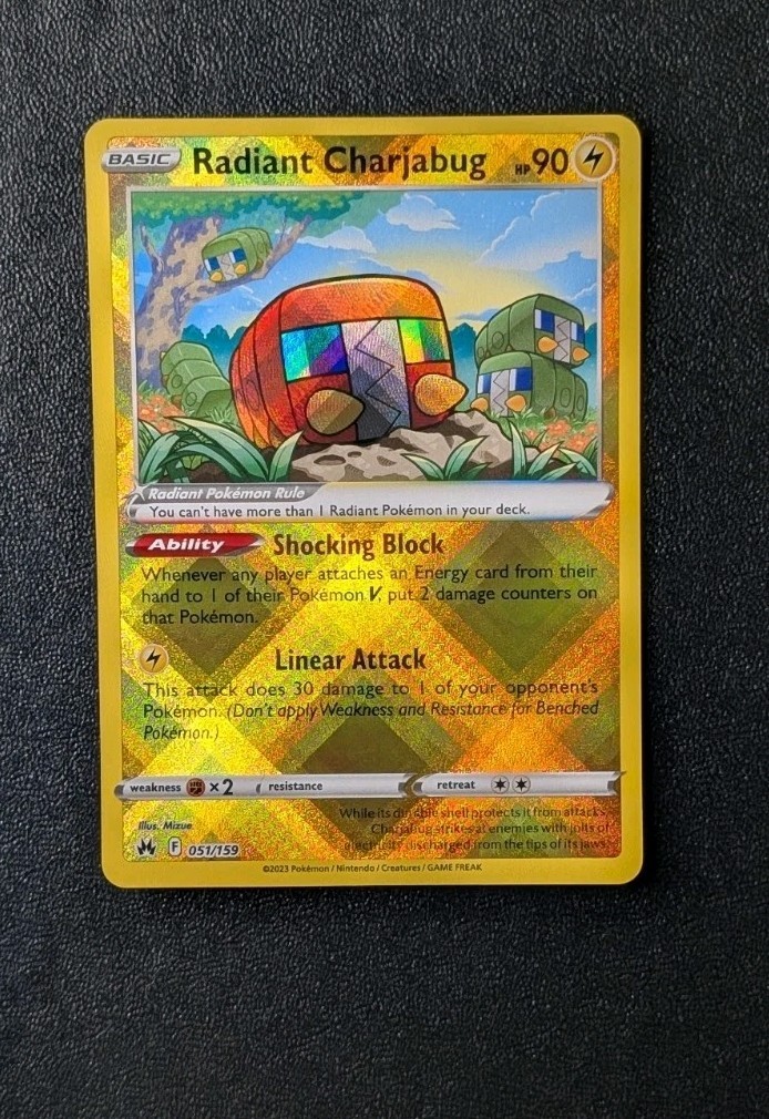 2023 Pokemon Crown Zenith Radiant Charjabug 051/159 Rare Holo NM