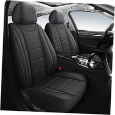 Car Seat Covers, Quilting Leather Seat Cover Front Seat N4 Black