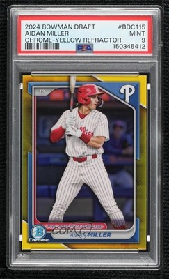 2024 Bowman Draft Chrome Yellow Refractor 60/75 Aidan Miller #BDC-115 1n2n