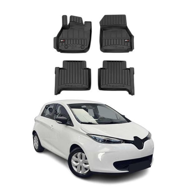 Omac Gummi FußMatten FüR Renault Zoe 2012-2024 Premium TPE Automatten Schwarz 4X-image
