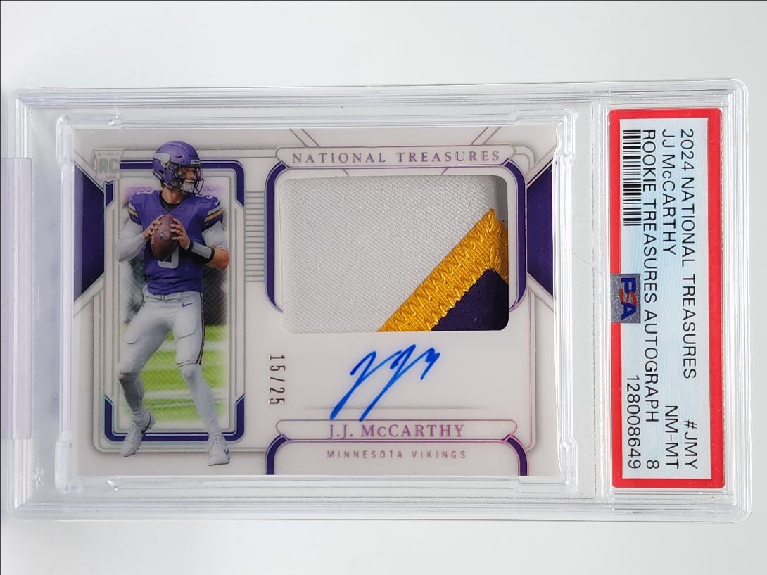 JJ McCarthy Panini National Treasures Rookie Treasures Autographs #JMY Base