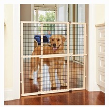North States Mypet 4617A Extra Tall Wide Wood Wire Mesh Pet Gate 29.5-48  37  