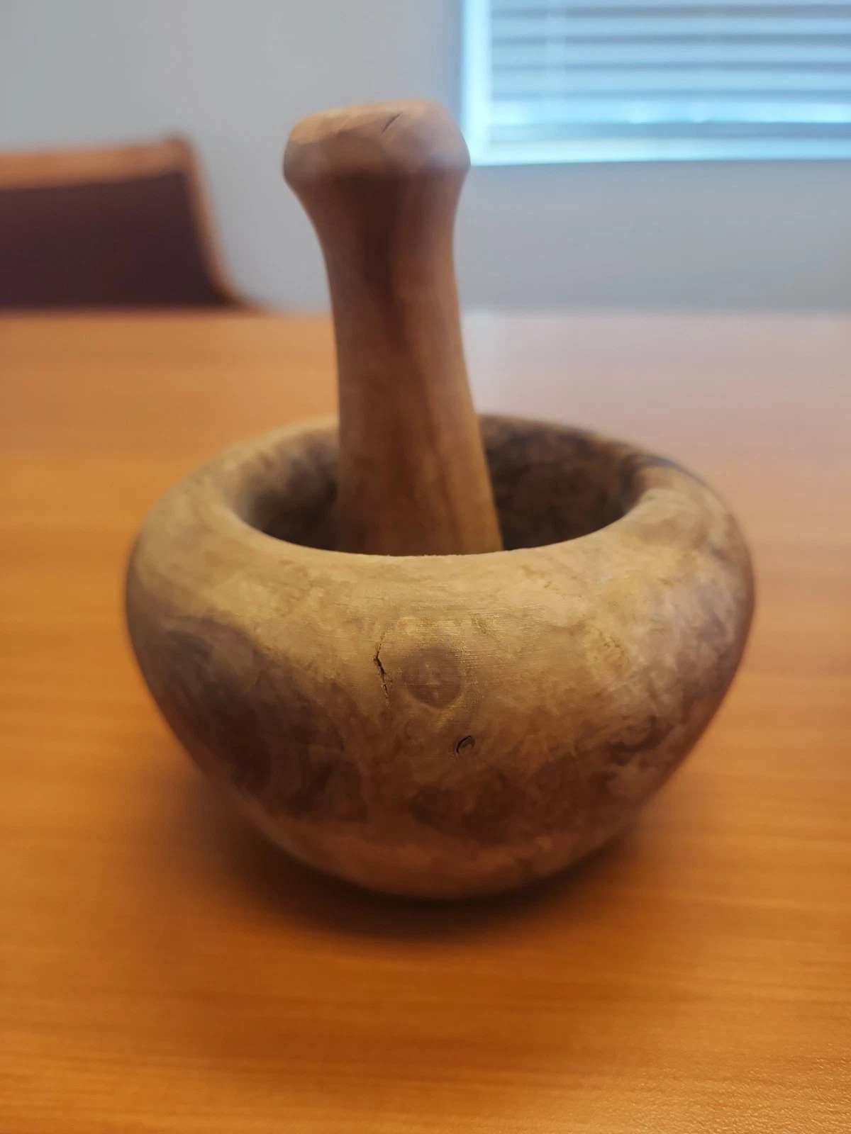 Mortar & Pestle Olive Wood Primitive