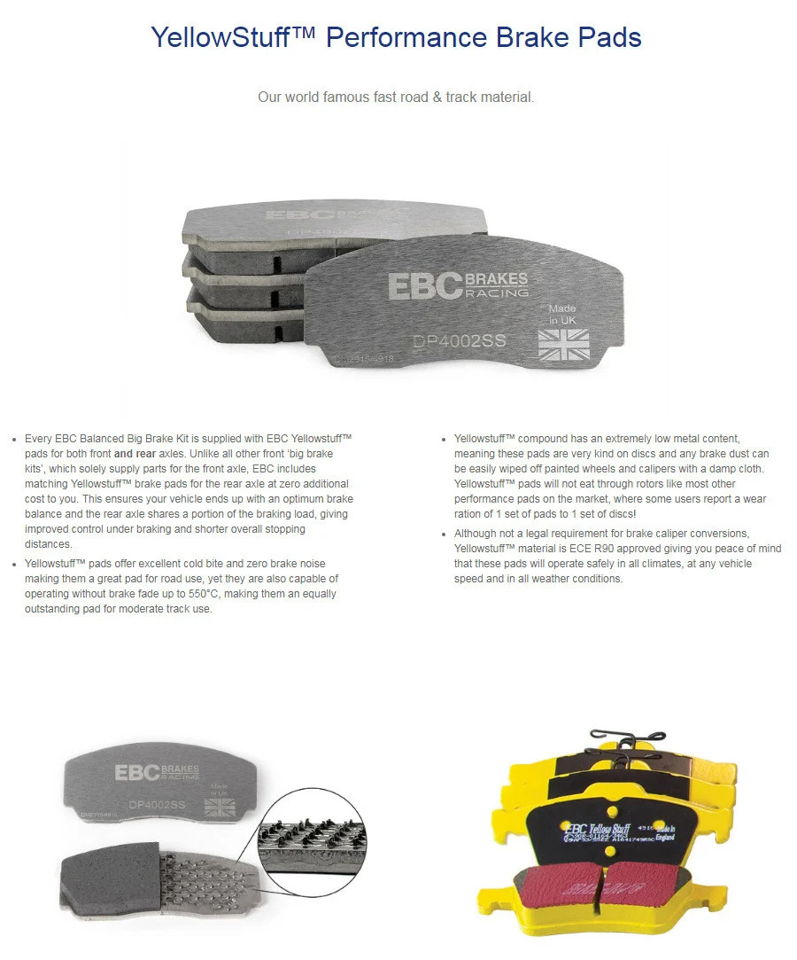 For Audi R8 2008-2023 EBC S31KF1009 Stage 31 Slotted Front Brake Kit