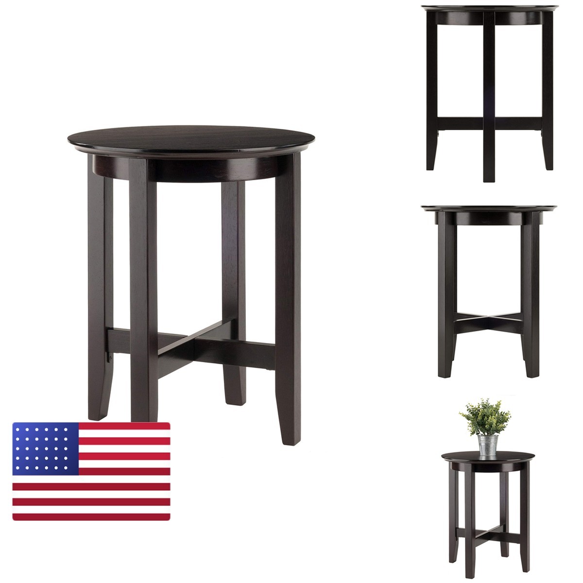 Winsome Wood Toby Occasional Table Espresso 18.03 in x 18.03 in x 21.97 in