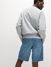 Marks & Spencer Mens Cotton Denim Shorts in Blue Mix - M&S