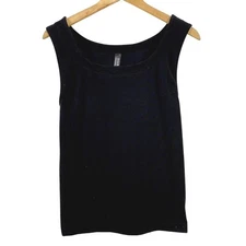 Wolford Womens Jamaika Top Sleeveless Cotton Blend Tank sz L Black Quiet Luxury