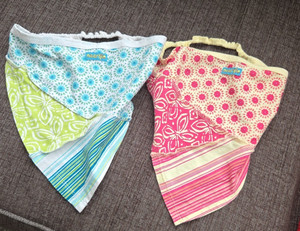 Naartjie Girl's Turtle Line Headscarf OS Set of 2 Blue Green Pink Yellow