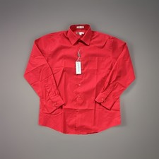 Camicia elegante Villa D'Marco uomo M rossa misto cotone tinta unita LS 15-15,5 34-35