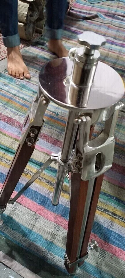 Tripod Nickel Tripod Vintage Brass Search Antique Tripod Home Decor - Image 2 of 4