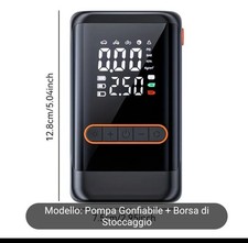 Compressore aria portatile per moto Compreso Kit Gonfiaggio 