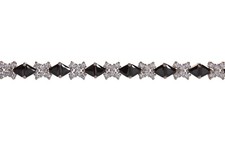 Jewerly Components 4 12" lengths no clasps Ice Black/Clear Sew On
